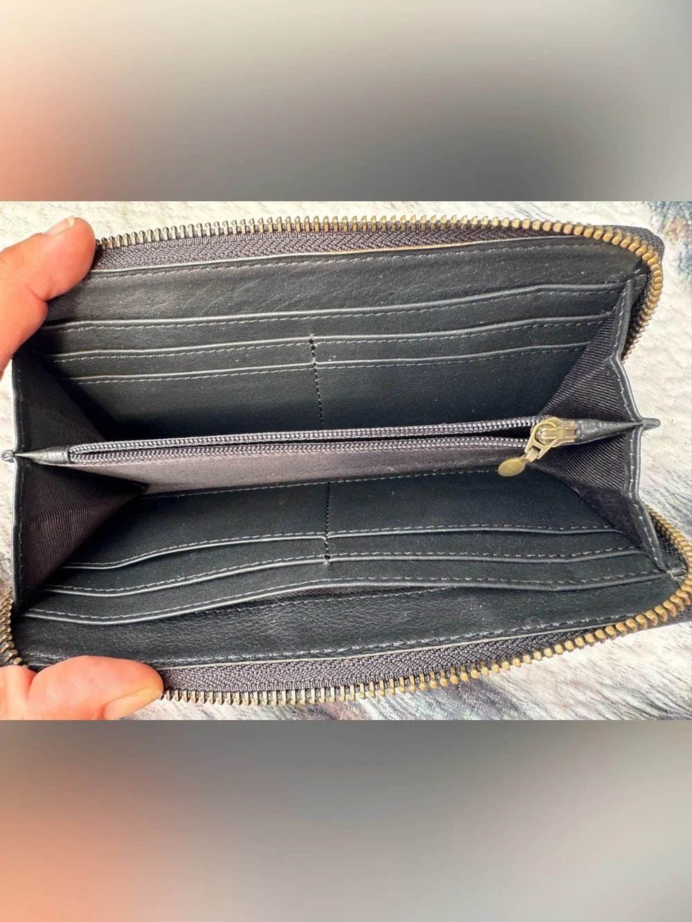 STS Ranchwear calf hair HAIRON accordion leather wallet 8”x4”